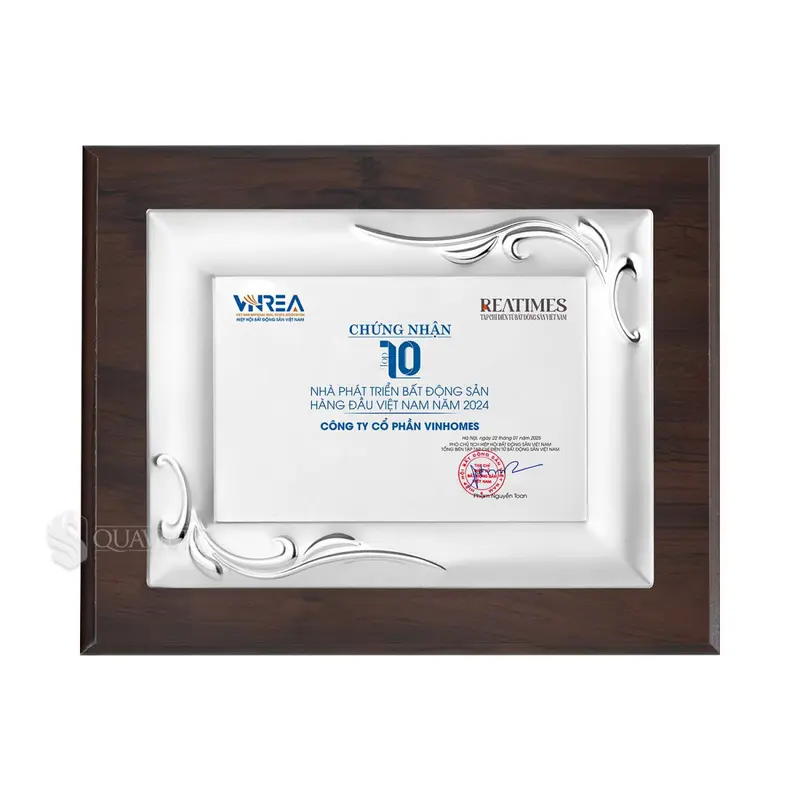 Bảng vinh danh chứng nhận khách hàng 20x25cm