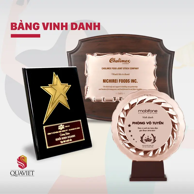 Quà Việt cung cấp bảng vinh danh sang trọng